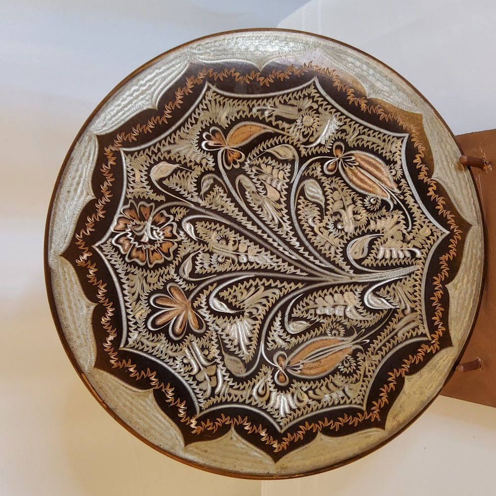 Vintage Copper Etched Wall Plaque